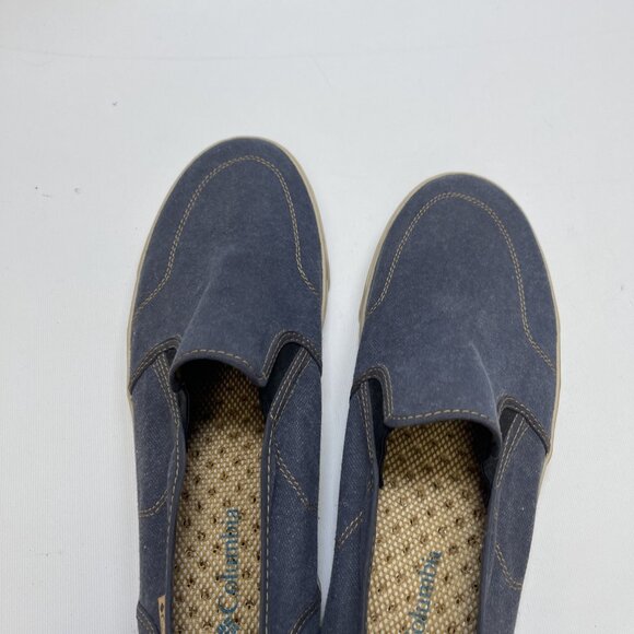 Columbia Vulc N Vent Boat Shoes Mens 12 US Navy Blue Canvas Slip On Sneakers - Picture 11 of 13